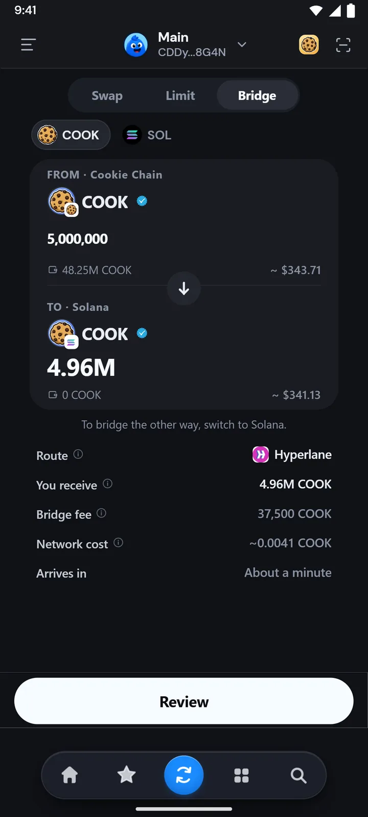 Bridging SOL from Solana to Cookie Chain with Hyperlane