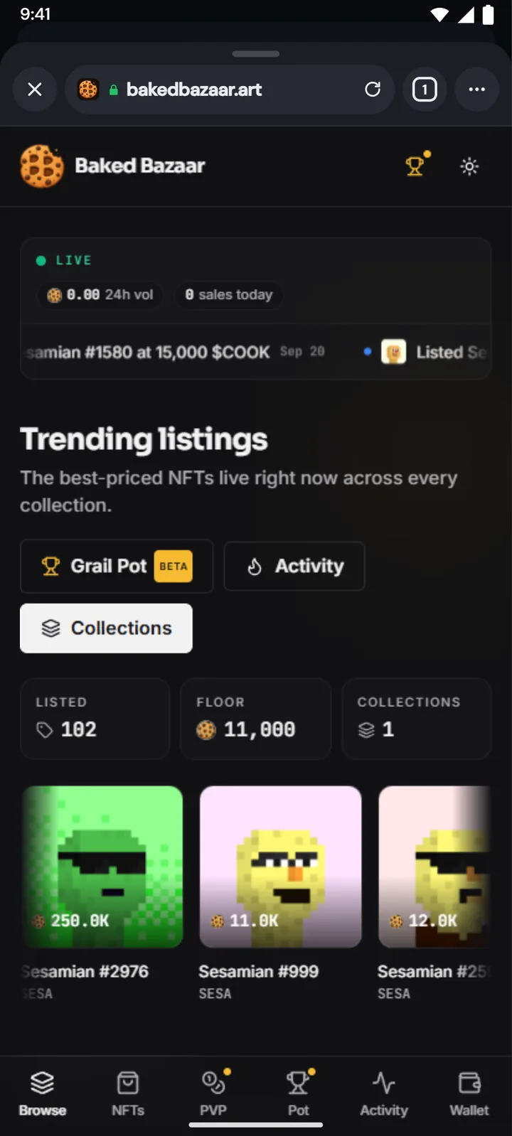 Browser in Morsel Wallet